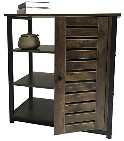 Wandschrank Sideboard Beistelltisch Tough - schwarzes Metall braunes Holz