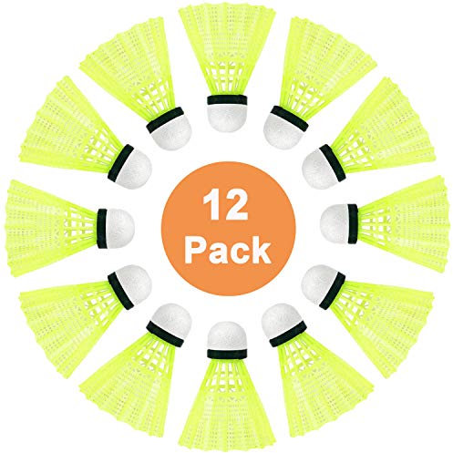 SenluKit Pro-Nylon Federball, 12er Dose, Premium Gänsefeder Badminton Set, Bälle Naturfederbälle mit hoher Stabilität und Haltbarkeit, Federball Training Badmintonbälle für Bewegung, Unterhaltung