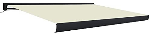vidaXL Kassettenmarkise Motorisiert Gelenkarmmarkise Markise Vollkassettenmarkise Sonnenschutz Garten Terrasse Balkon 300x250cm Creme