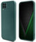 Moozy Lifestyle. Cover per Huawei P40 Lite, Verde Scuro - Custodia in Silicone Liquido con Finitura Opaca e Fodera Morbida in Microfibra