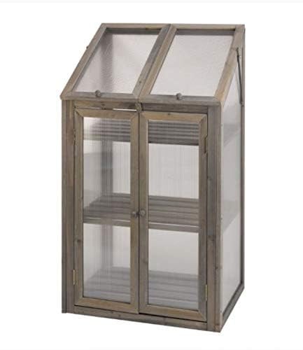 Garden Mile Mini serre de jardin en bois - Protection imperméable et résistante aux intempéries - Convient pour les légumes, fleurs et graines - Gris
