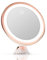 Fancii 10X Magnifying Makeup Mirror with LED Lights - Dimmable True Natural Daylight, USB & Battery, Strong Suction Cup, 20cm Wide - Luna (Rose Gold)