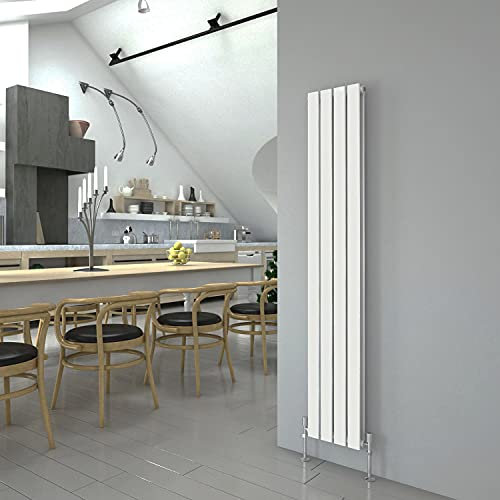 White Vertical Radiator 1600x272mm Double Flat Panel Designer Radiator Interior Design
