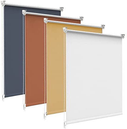 bobodeco Verdunklungsrollo ohne Bohren & mit Bohren, Verdunkelungsrollo Klemmfix, Weiß 115x120cm (BxH), Thermorollo Sichtschutz und Sonnenchutz, Rollos Hitzeschutz für Fenster & Tür