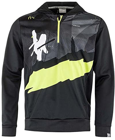 HEAD RACE Hoodie PRINT Men , schwarz/gelb , XL