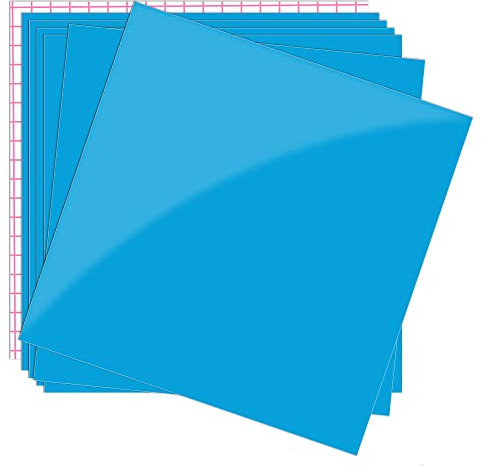 Prime Vinyl Permanent Vinyl, 7 Pack Glossy Blue Self Adhesive Vinyl- 6 Vinyl Sheets 12 x 12 & 1 Transfer Tape Sheets- Vinyl Sheets for Cricut, Party Decoration, Craft Cutter, Car Decal