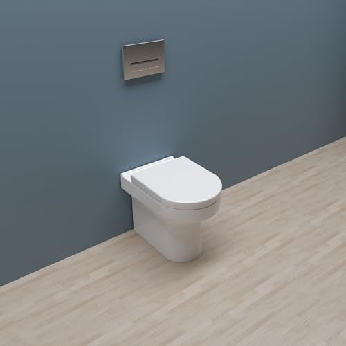 Huibathroom Back to Wall Toilet Ceramic Soft Close Seat Modern Bathroom BTW Round WC