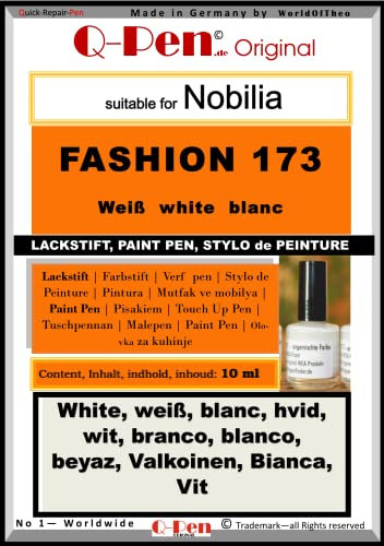 Q-Pen Ausbesserungsfarbe passend für nobilia Fashion 173 weiß - white - blanc