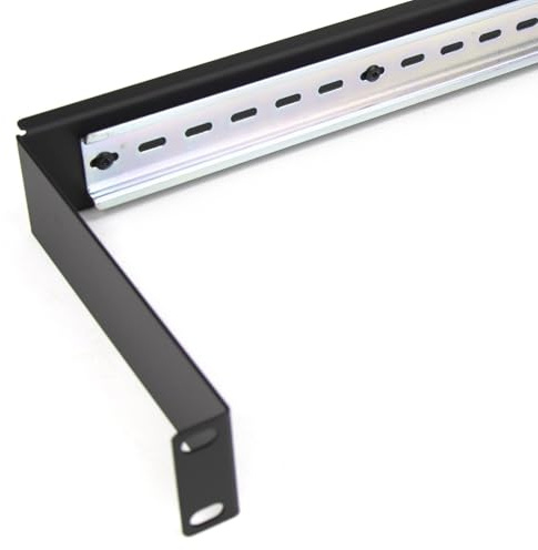 kenable Support de montage sur rail DIN 1U pour rack de 48,3 cm, noir 180 mm de profondeur, rail de 40 cm