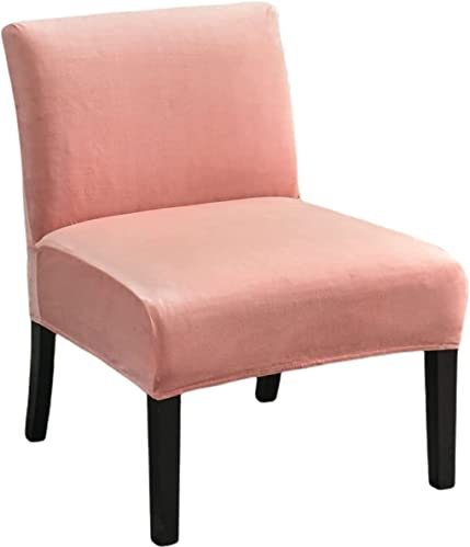 JORTUIO Stretch Sesselhussen Ohne Armlehnen, Weich Husse Überzug für Clubsessel Sofabezug Samt Freizeit Armless Chair Sesselbezug Abnehmbare (Schwarz) (Color : H, Size : 1 Stück)