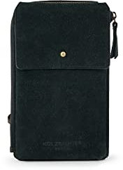 HOLZRICHTER Berlin Handytasche No 7-1 (M) schwarz - Handytasche, Portemonnaie, Münzbörse, handgefertigt aus Premium-Veloursleder
