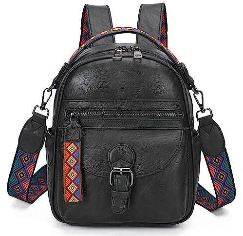 KL928 Damen Rucksack kleiner Damenrucksack 2 in 1 Rucksacktasche Soft Pu Leder Daypacks Rucksäcke wasserdichte Schultaschen damen-rucksackhandtaschen für Reisen, Arbeit, Einkaufen(Anthrazit Grau)