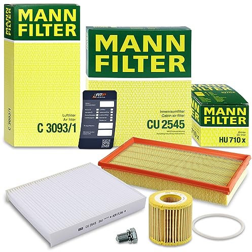 MANN-FILTER Inspektionspaket Filterset 1x Ölfilter, 1x Luftfilter, 1x Innenraumfilter, 1x Ölablassschraube mit Dichtring Kompatibel mit SEAT CORDOBA (6L2), IBIZA III (6L1), VW POLO (9N_, 9A_)