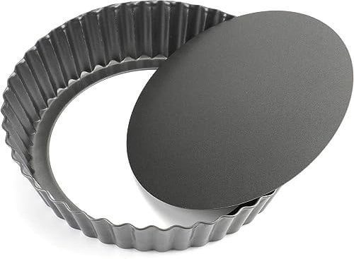 Yowlens Quiche Pan,Tart Pan,22cm Flan Tins with Loose Base, Fluted Tart Tin Removable Loose Bottom, Cheesecake Pan Tart Mold for Baking Cheesecake,Pie,Pizza