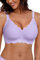 HORISUN Bras for Women No Underwire V Neck Scalloped Wireless Bralettes with Soft Support Comfort Full Coverage Seamless Bra (Light Purple,XXL)
