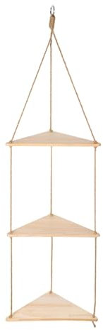 perfk Mensola ad angolo Mensole sospese Scaffale per libri Decorazione da appendere a parete Scaffale di stoccaggio a 3 livelli Supporto in legno per la