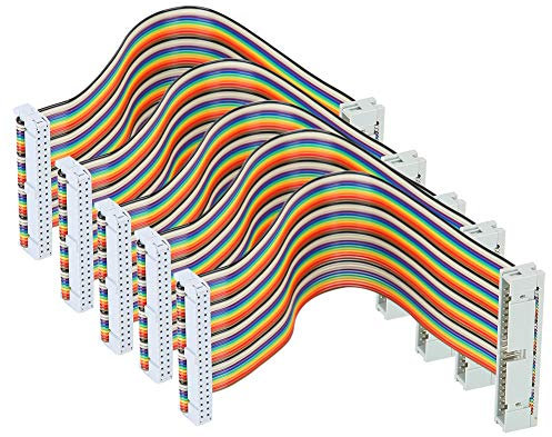 Lazmin112 5 Stück GPIO-Kabel, 40poliger Männlicher Bis Weiblicher Draht, 20cm Länge, für Tboard, Bread Board und Mehr (männlich zu weiblich)