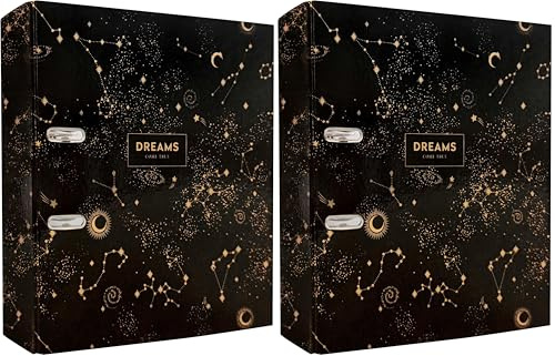 Interdruk Arch File A4 75 mm - Metallic Design - Dreams Black, A4+ (Pack of 2)
