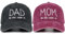SaryHome Mutter- und Papa-Hüte für neue Eltern, Geschenke für Paare, bestickte, verstellbare Baseballkappen, Geschenk für neue Mutter, Papa, 02. Red Mom & Black Dad-2024-2, Einheitsgr��e