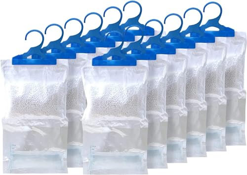 MantraRaj Pack Of 12 Hanging Interior Wardrobe Dehumidifier Ideal To Stop Damp, Mould Mildew And condensation- For Wardrobe, Home, Kitchen, Garage, Bedroom, Caravan, Office, Basement etc