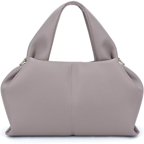 ARNTY Handtasche Damen, Schultertaschen aus PU-Leder, Elegante Henkeltaschen, Stilvolle Crossbody Bag, Dumpling Hobo Bag, mit Abnehmbarem Schultergurt(Grau)