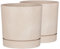 Tymar Blumentopf mit Untersetzer, 2er-Pack, dekorativer Pflanzentopf aus Kunststoff, Moderne, Runde Form, für Innenräume (ø 40 cm, (2pack) BETO Creme)