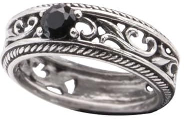 etNox Princess Frauen Ring schwarz/silberfarben 58