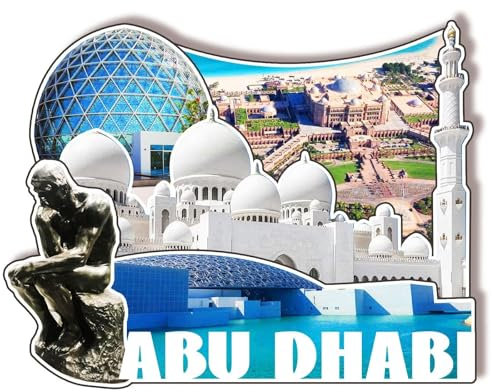 Orlaybar 1121 Dekorativer Magnet in Abu Dhabi, UAE, 3D-Kühlschrank, Stadt, Reise, Souvenir, Touristengeschenke, handgefertigtes Handwerk, Kühlschrankmagnet, Heimdekoration