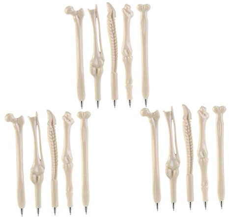 CAXUSD 15 Stück Halloween Knochen Kugelschreiber 0,7 Mm Schreibstifte Kreative Party Spielzeug Schüler Schreibwaren