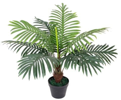 Lacers SMARAGDLINE Kunstpalme 60cm kunstpflanze Künstliche Pflanzen Groß Kunstbaum wie echt für Wohnzimmer Schlafzimmer Büro Deko Artificial Plants Outdoor Balkon Dekoration kunstblumen