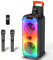 Hukkmela Karaoke Machine, Wireless Microphone Speaker Set, 8000mAh high capacity battery, LED Mode, bass reinforcement, Compatible with Bluetooth 5.3, TWS