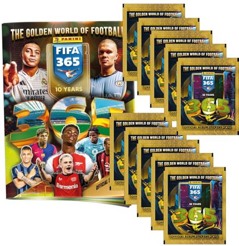 Panini 365-2025 - Sammelsticker - 1 Sammelalbum + 10 Tüten