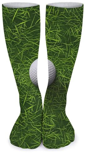 XJLAPWS Crew Socken Golfball Grünes Gras Weiche Socken Crew Socke Strümpfe Lange Socken Für Männer Frauen