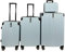 SIGN Hartschalen Reisekoffer Trolley ABS Tasche Leicht 4 Doppelrollen (Handgepäck-Mittel-Groß-Set) Nummernschloss (Hellblau, 3er Set)