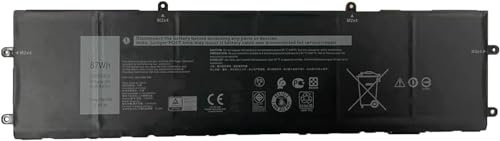 11,4 V 87 Wh 7250 mAh DWVRR 0017GN 0NR6MH Laptop Battery Compatible for Dell Alienware x17 R1 x15 R1 Series