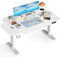 COMHOMA Höhenverstellbarer Schreibtisch Elektrischer, 120x60cm, mit Schubladen, Monitorständer, Tablet-Ständer, mit 3 höhen Memory-Steuerung, Weiß