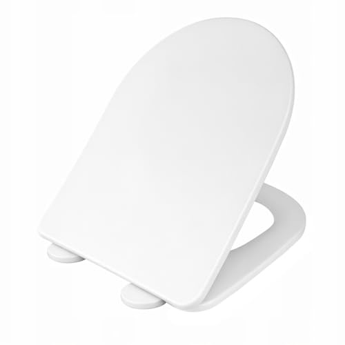 LAVITA Giant Antibakterielle Duroplast WC-Sitz mit Absenkautomatik und Schnellverschluss, Passend für LAVITA Giant Wand WC, Weiß