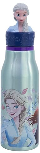 Stor BOTELLA ALUMINIO CON FIGURITA 3D 690 ML FROZEN SNOWY TALE