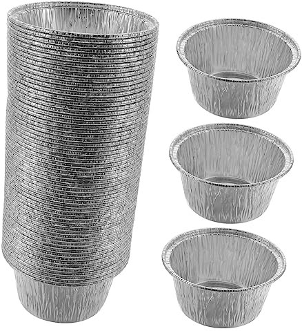 TOPBATHY Lot De 100 Mini Ramequins En Aluminium Pour Muffins Puddings Moules Jetables Pour Usage Domestique Et Commercial