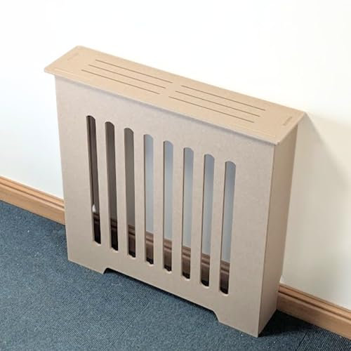 Screwless MDF Radiator Cover – Paintable Moisture-Resistant Wooden Radiator Grill Cover Heating Covers Freestanding Minimalist MDF Heater Cover (Small)
