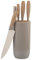 SEERAAH 5-Piece Knife Set/Comes with Freestanding Storage Block/Stainless Steel Knives/Non-Stick Grey Marble Coating/Easy Clean/Modern & Stylish Kitchen Accessory