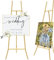 Gold Staffeleiständer für Schild- Heavy Duty Metall Freistehende Verstellbare Staffelei Hochzeit (3-Tier), Staffelei Groß Stand für Gemälde, Hochzeit, Show