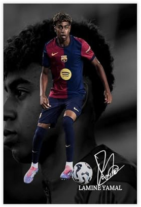 GJHTQLP Lamine Yamal Leinwand-Poster, Schlafzimmer-Dekoration, 30 x 45 cm
