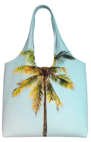 Cbaaghh Palm Tree Print Canvas Tote Bags,Reusable Grocery Shopping Cloth Bags For Shopping, Gift, Beach, Travel