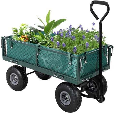 GarveeLife Steel Garden cart, Green