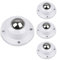 360°Swivel Caster Wheels,Steel ball casters,Punch free roller,Storage box Fixed Castor,Pack of 4,Replacement Wheel Casters,Mute Flowerpot Castors,White