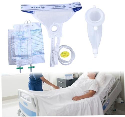 Catetere esterno per uomini Collezionista di urina maschile in silicone traspirante, sacchetti di urina portatili riutilizzabili da 1000 ml/2000 ml per viaggi, ospedale e uso quotidiano
