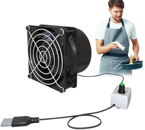 Husoiuy Extractor De Aire | USB Con Velocidad Ajustable Y Ducto De Ventilación,Ventilador Mini Portátil Extractor De Aire Para Cocina Baño Ventana Y Aseo
