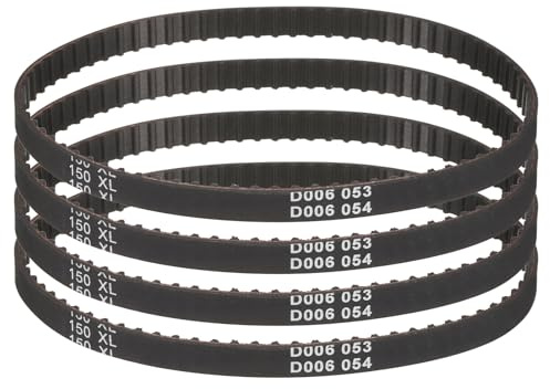 sourcing map 150XL 037 Timing Belt 75 Teeth Rubber Geared Cogged Belt 4pcs | 0.37Width,0.20 Pitch,Mechanical Replacement Belts