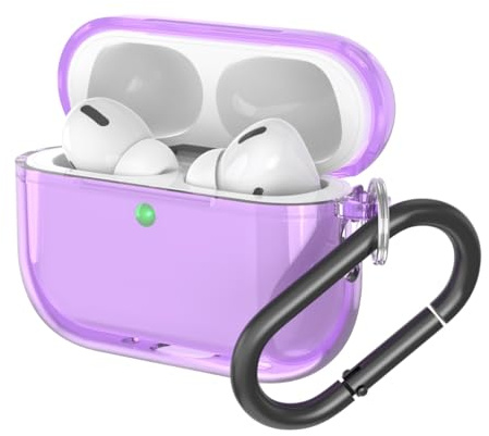 BoerHang Hülle Kompatibel mit AirPods Pro 3, TPU Stoßfest Transparent Einfach [Front-LED Sichtbar] Kompatibel mit AirPods Pro 3.Transparentes Lila